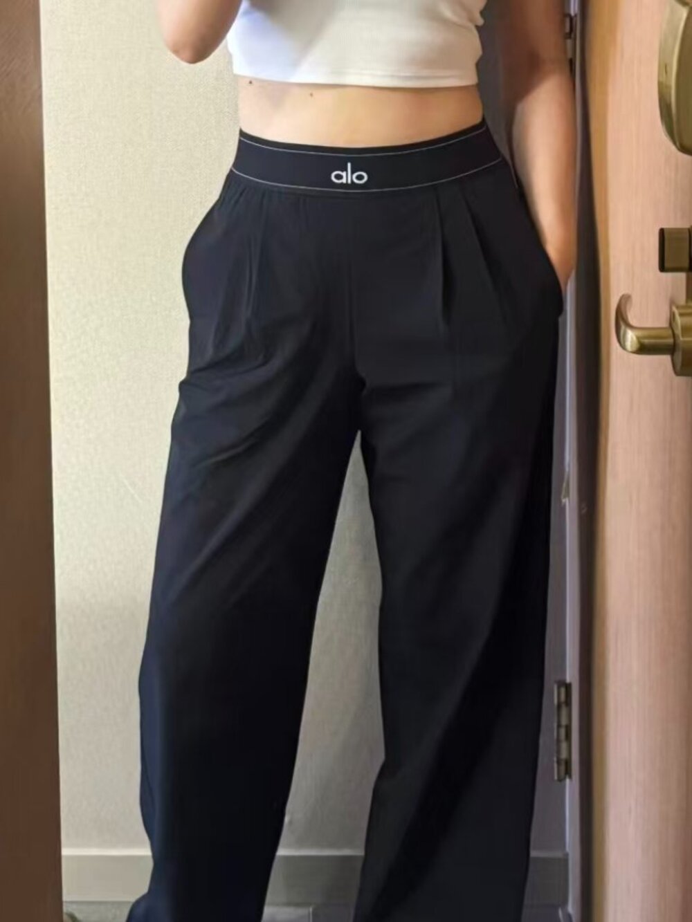 ALO Yoga Suit Up Trouser Black,Regular Length🖤💥Relaxed Fit,Minimalist,Casual